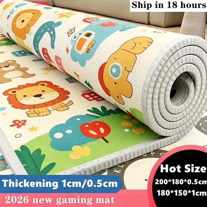 Tapis d'éveil pour bébé tapis de jeu non toxique à double face tapis d'activité pour nourrisson et enfant pour le jeu et le développement motor et sensoriel occassions spéciales pour la maison et les visites