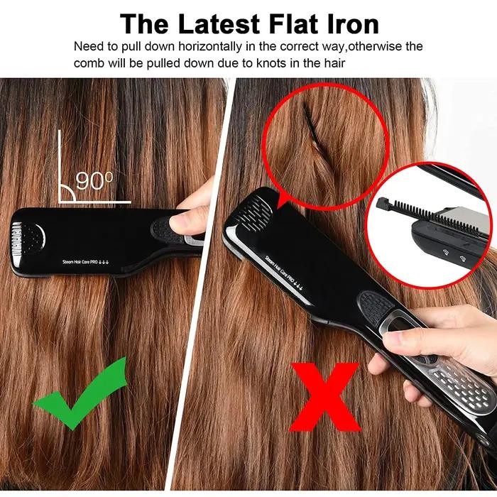 Lisseur de cheveux professionnel à vapeur, brosse Anti-brûlure, Ion négatif, soins capillaires, larg