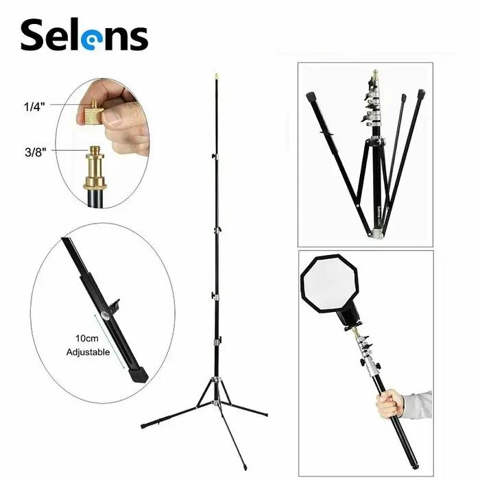 Trépied multifonction Selens 220 cm en aluminium pliable, kits de studio photo portables, accessoire