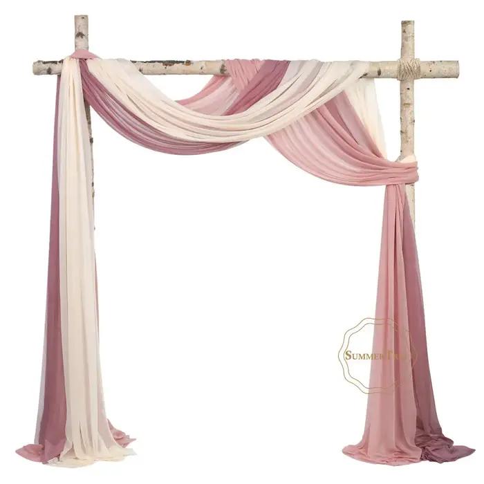 10 mètres arc de mariage drapé tissu pure mousseline de soie Tulle rideau drapé toile de fond fourni