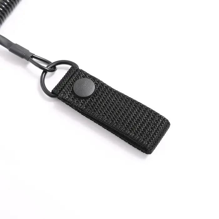 DulAnti-Lost Elastic Lanyard, Anti-vol, Anti-cut, Military, Spring Seat Belt, Gun Rope, Key Ring, Fl