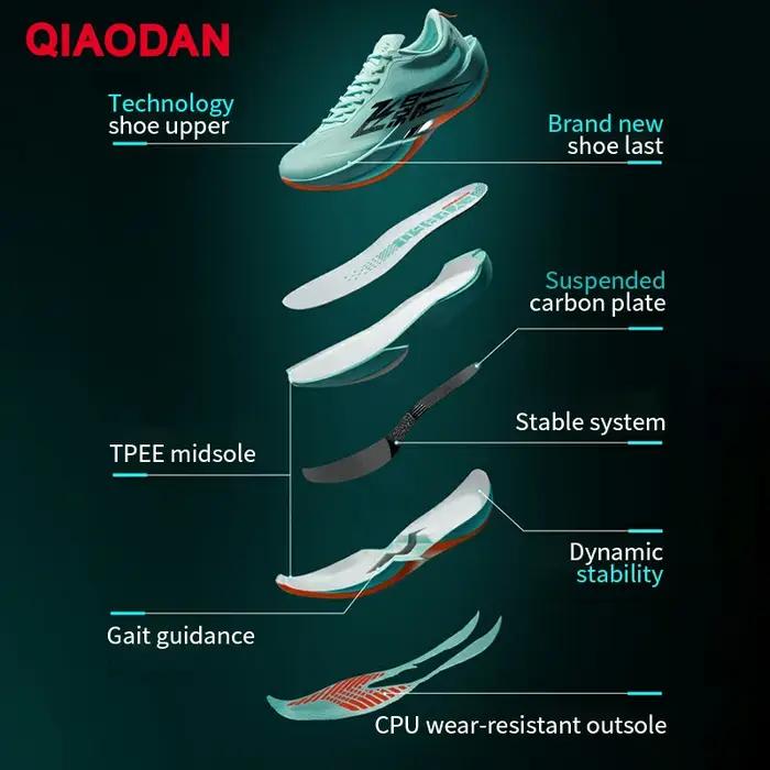 QIAODAN Feiying PB6.0 hommes chaussures de course Marathon professionnel pleine paume suspendu carbo