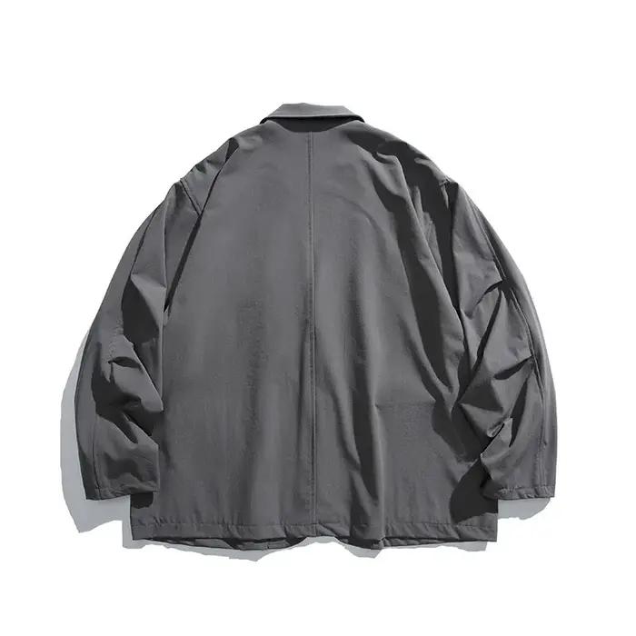 Blazer cargo surdimensionné imbibé pour hommes, streetwear décontracté, mode extérieure, Cityboy, ma