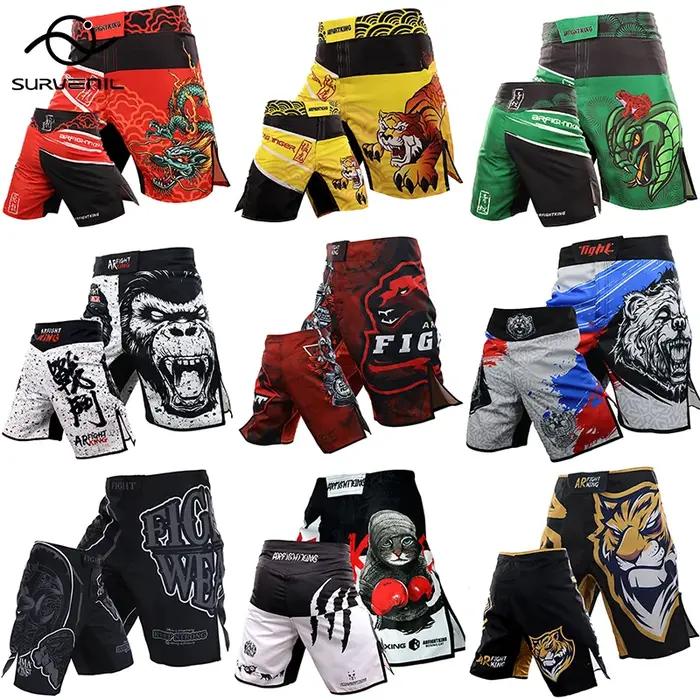 MMA – Shorts thaïlandais Tiger Muay pour hommes, pantalons pour Kickboxing, boxe, entraînement, Fitn