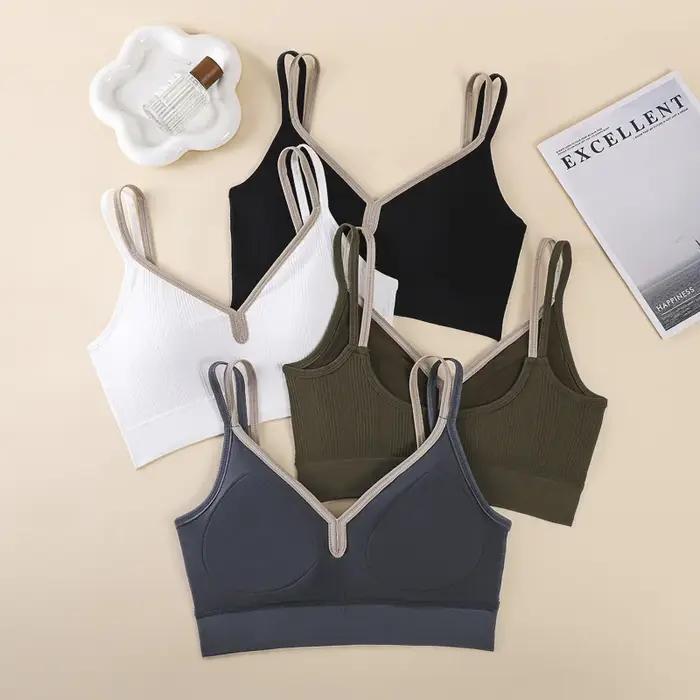 Soutien-gorge sport femme sans coutures - Brassière yoga anti-transpiration push-up pour fitness