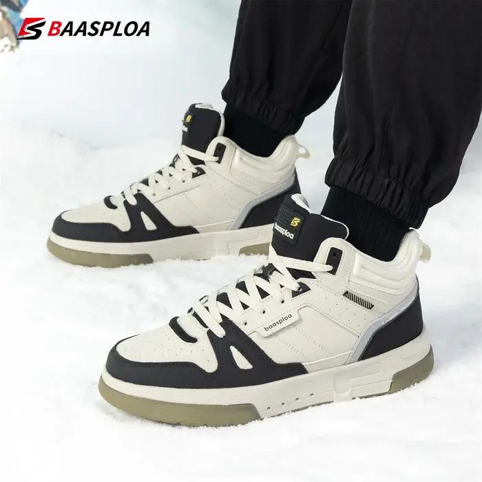 Chaussures skateboard imperméables Baasploa homme - Baskets hiver chaudes en peluche antidérapantes pour plein air