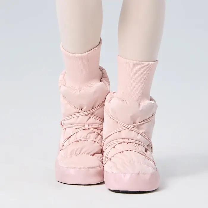 Bottes de ballet chaudes pour filles et femmes, bottes de danse montantes, bottes chaudes avec poign