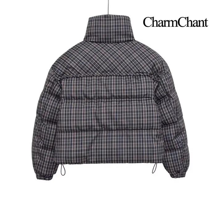 CharmChant col montant Plaid doudoune pour femmes hiver 2025 rembourrage manteau femme nouveau en ma