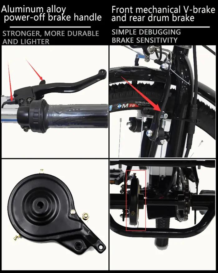 Vélo électrique à trois roues 36V 24 pouces vélo électrique pour femmes dames avec batterie amovible panier arrière noir