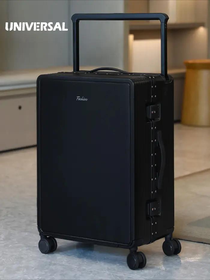 Nouvelle valise de voyage haut de gamme 2026 à poignée télescopique large, avec cadre en aluminium,