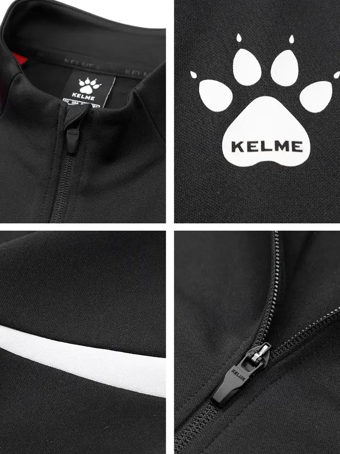 Veste entraînement football Kelme homme automne col montant coupe-vent course sport