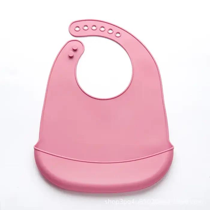 Bavoir bébé réglable imperméable bavoirs bébés doux comestible Silicone nouveau-né salive dégoulinan
