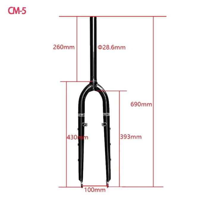 26/27.5ER DARKROCK CM-3 /CM-5 cr-mo Steels fourche avant 28.6mm disque et V frein vtt fourche rigide