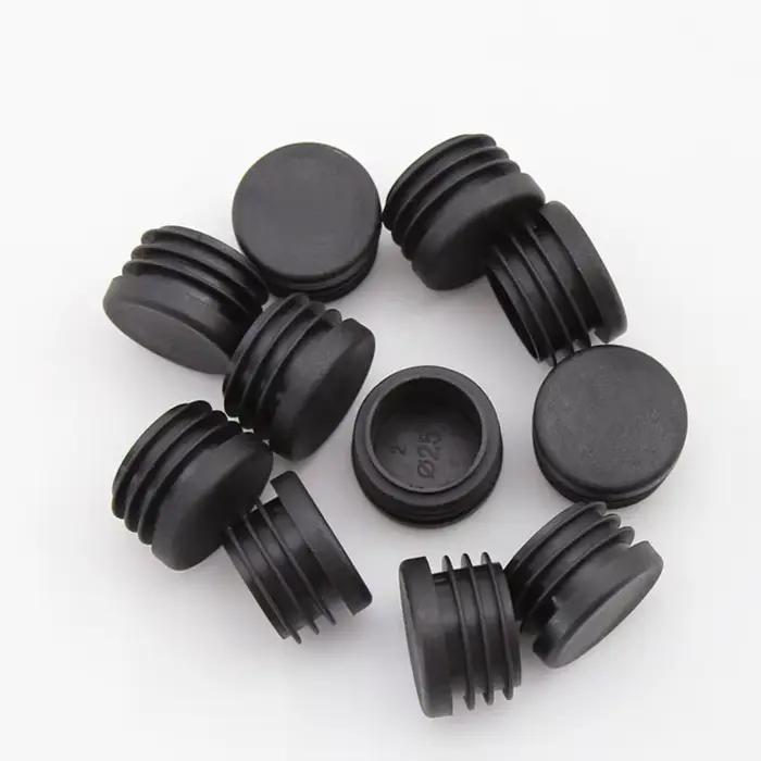 Bouchon de trou rond en acier, 4 pièces, bouchon d'extrémité d'insertion de tuyau en plastique, couv