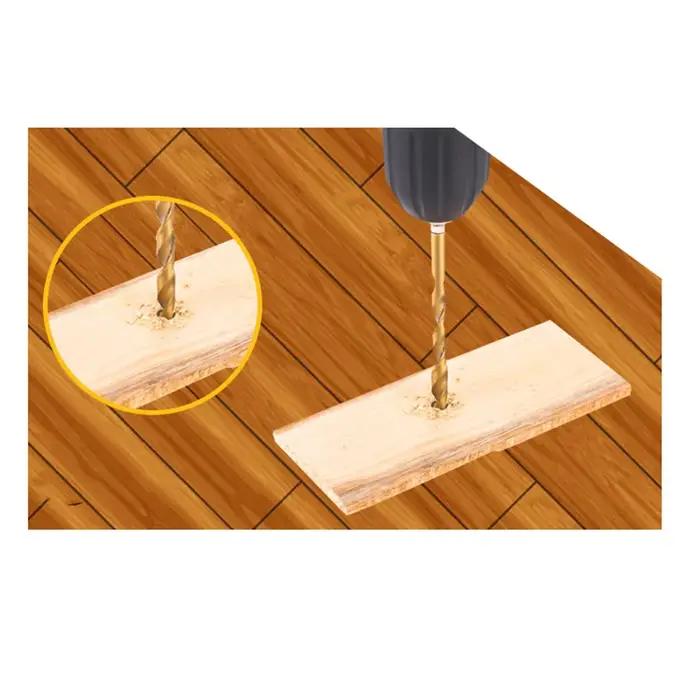 STONEGO 13 pièces 1.5mm-6.5mm jeu de forets titane enduit acier rapide tige hexagonale ouvre-trou po