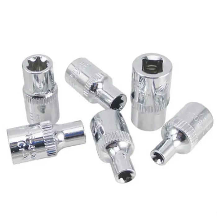 Jeu de douilles à cliquet 1/4 ", clé dynamométrique Torx Star, adaptateur de douille femelle, pilote