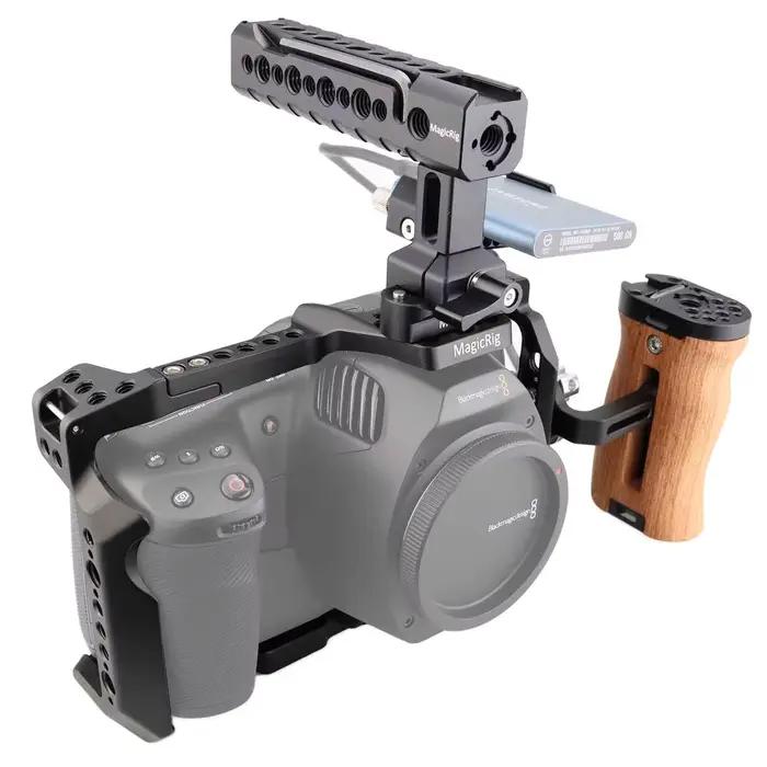 Kit de cage MAGICRIG pour BlackMagic BMPCC 6K Pro, avec poignée supérieure NATO, rail NATO, poignée