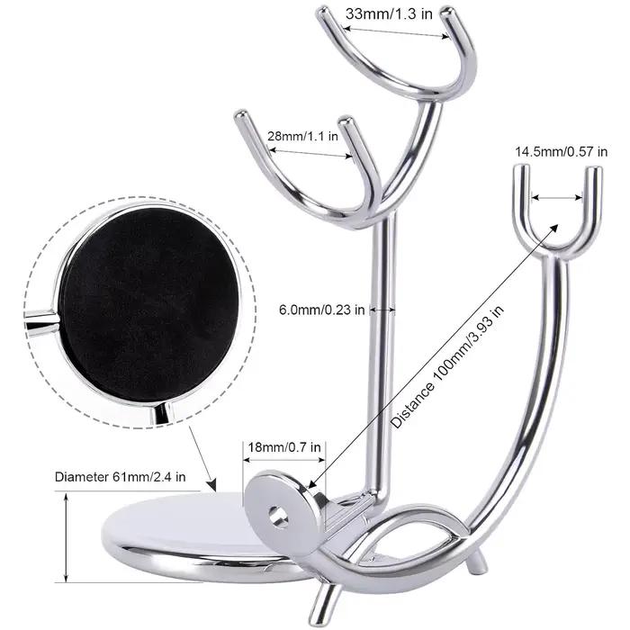 Support de rasage et bol de rasage Regina en acier inoxydable, incassable, degré de rouille, support