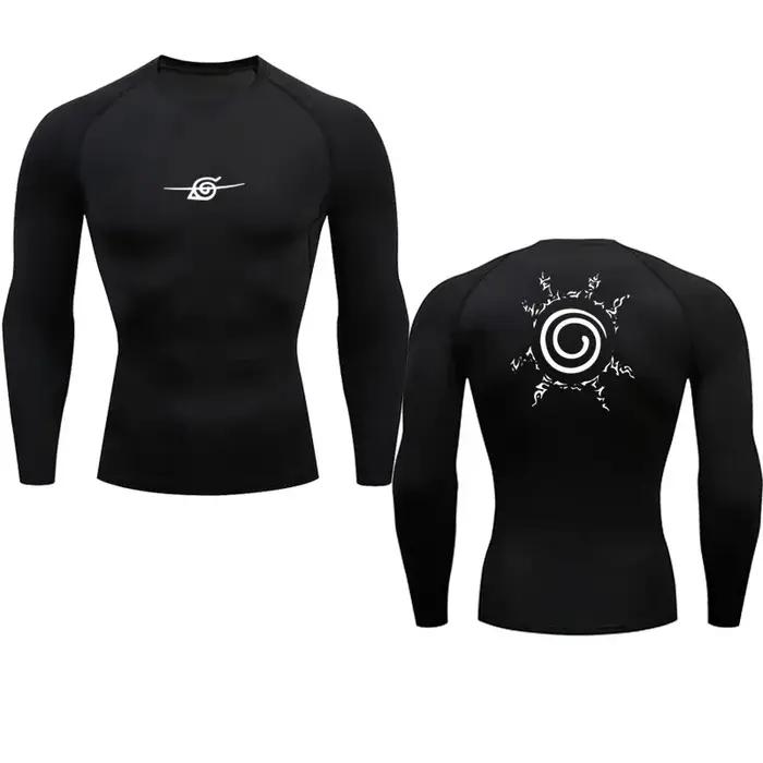Camisas de compression masculinas anime esporte secagem rápida ginásio t-shirts fitness topos t verã