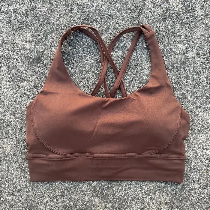 Soutien-gorge sport femme dos croisé Fitness Yoga doux avec coussinets poitrine et sangle épaule