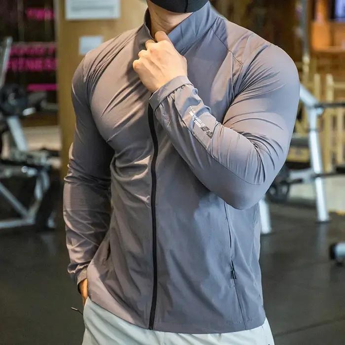 Veste compression élastique OupillGym homme pour course entraînement cyclisme respirante et coupe sèche