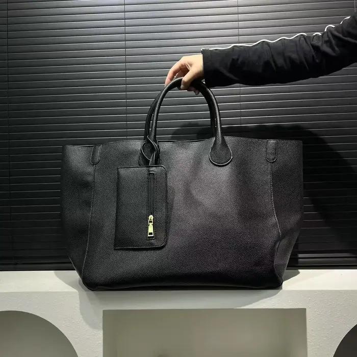 Sac à langer bandoulière classique de créateur pour femme, grand sac fourre-tout de luxe en cuir élé