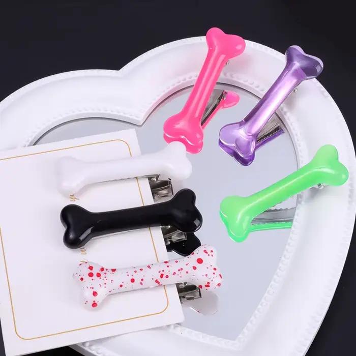 1/10 pièces Y2K mode gothique femmes Gril chapeaux Barrettes bandeau accessoires vif chien os pinces