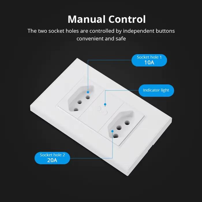 Zemismart Zigbee prise brésilienne intelligente 10A 20A prises fonctionnent avec l'application Tuya