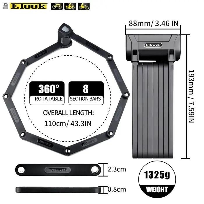 Etook-Serrure anti-vol pliable pour vélo électrique, accessoire de protection rapide pour scooter et