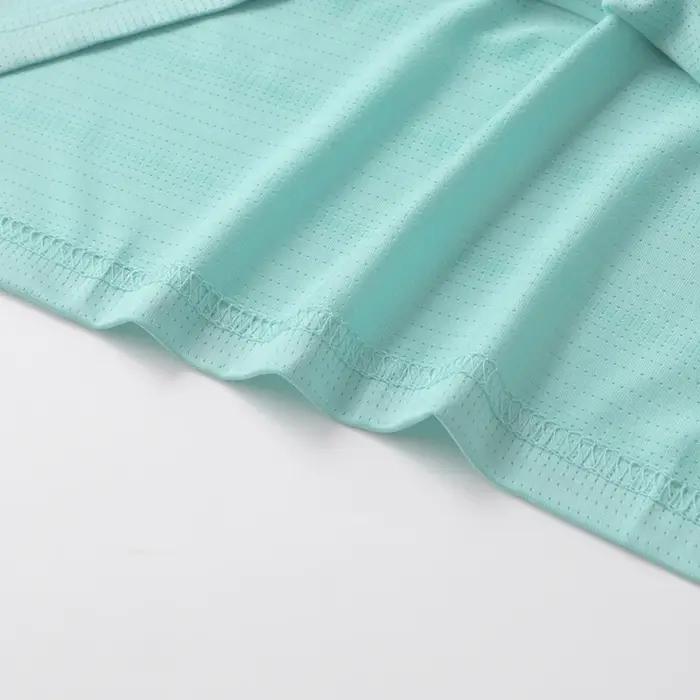 CHRLCK T-shirt respirant à manches courtes en maille pour femme, taille US/EU, couleur unie, pour le