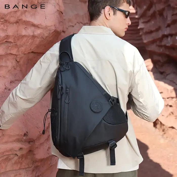 Bange hommes simple épaule mode léger bandoulière hommes étanche grande capacité sac de poitrine sac