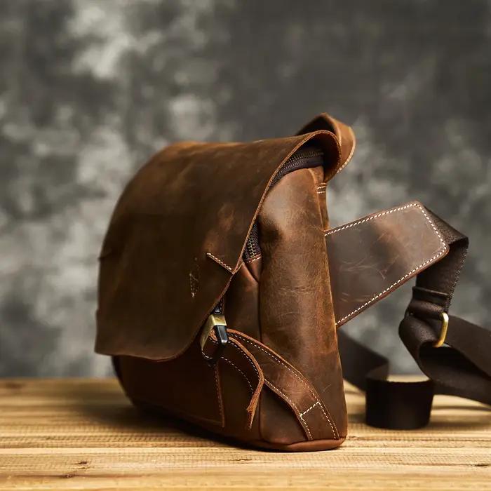 ZRCX haute qualité en cuir véritable hommes sac de messager sac à bandoulière décontracté mode homme