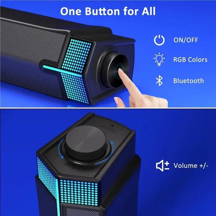 Jeecoo M20 haut-parleurs d'ordinateur Bluetooth pour moniteur de bureau PC, alimenté par USB filaire