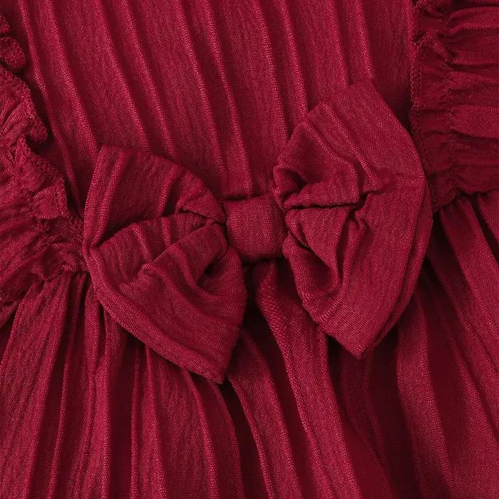 Robe sans manches pour bébé fille, couleur unie, bords à volants, robe d'été + bandeau, robe du nouv