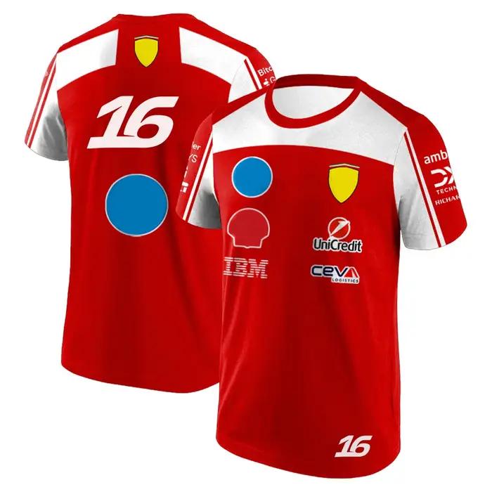 Nouveau T-shirt de course Charles Leclerc 16 2026, Hamilton 44, Hauts de sport d'extérieur à séchage
