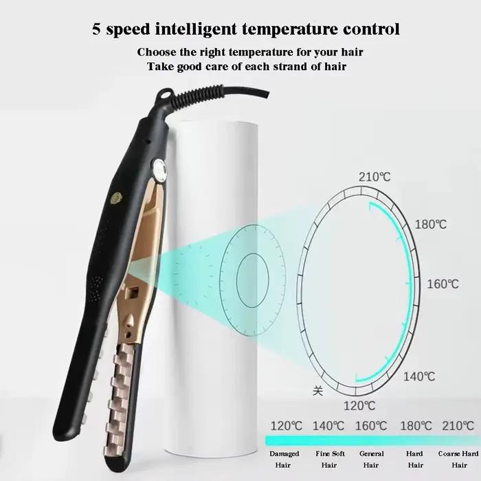 Volumisateur de fer à sertir professionnel en céramique, grille 3D, bigoudi ondulé moelleux, fer pla