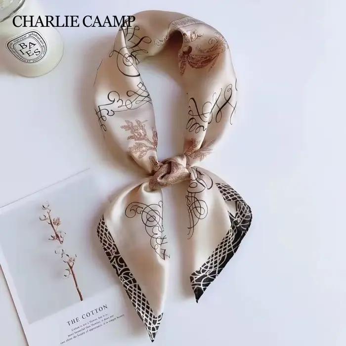 Foulard carré imprimé de luxe pour femmes, bandeaux de cheveux Hijab, foulard de la présidence, châl