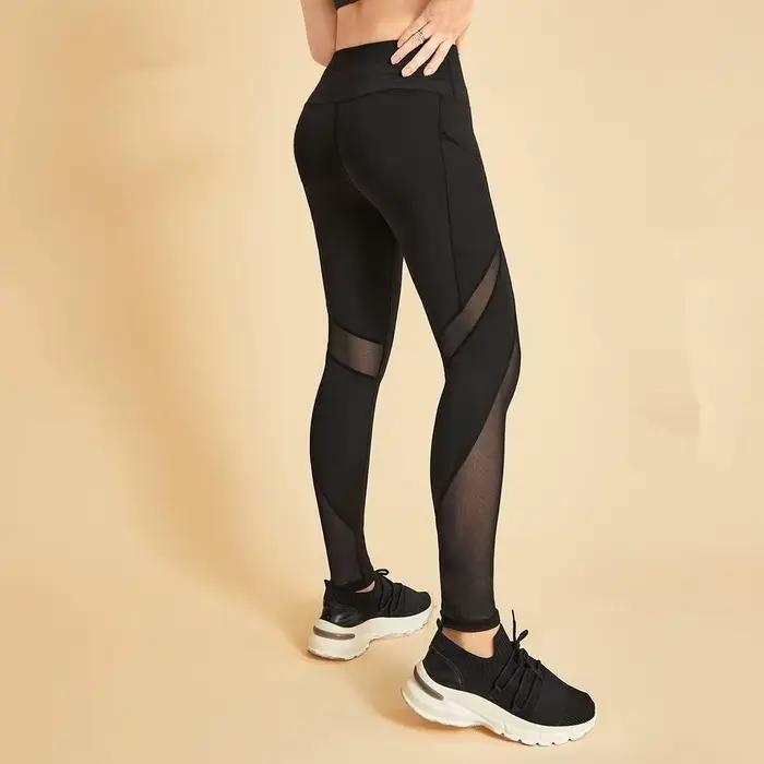 Legging de sport en maille contrastée pour femmes, Lifting des fesses, amincissant, entraînement, Yo