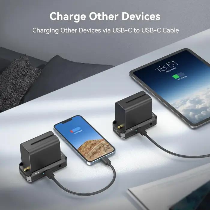 SmallRig NP-F batterie adaptateur avancé plaque de montage DC 7.4V 12V double sortie USB-C Interface