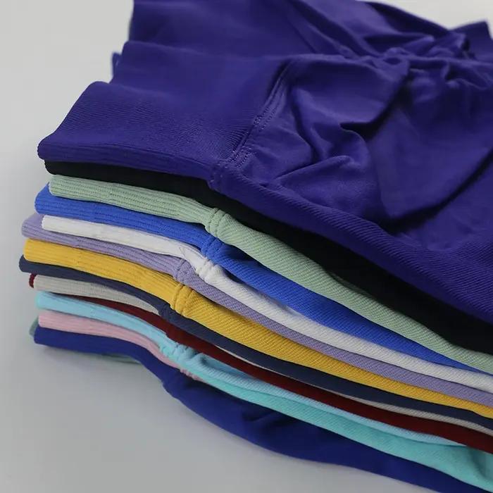 Short de Yoga Sexy sans Logo, dos en V, bande de taille basse côtelée, sans couture, froissé, pour e