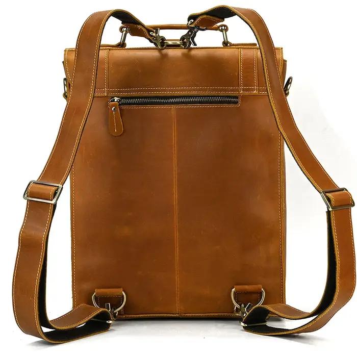 Sac à dos en cuir de cheval Elin pour hommes et femmes, sac d'école de créateur de luxe, mode vintag