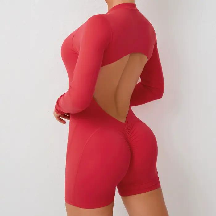 Ensemble de vêtements de yoga pour femmes leggings taille haute haut une pièce survêtement de gymnastique sans couture tenues d'entraînement de fitness occasionnels de sport et de bien-être