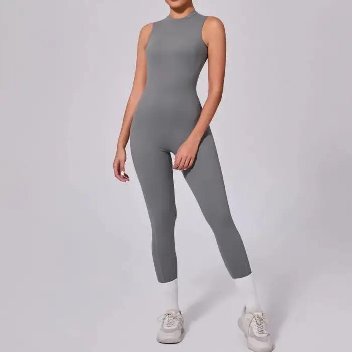 Combinaison sport haute élasticité femme - Ensemble yoga et fitness dos nu - Barboteuse sexy pour femmes actives