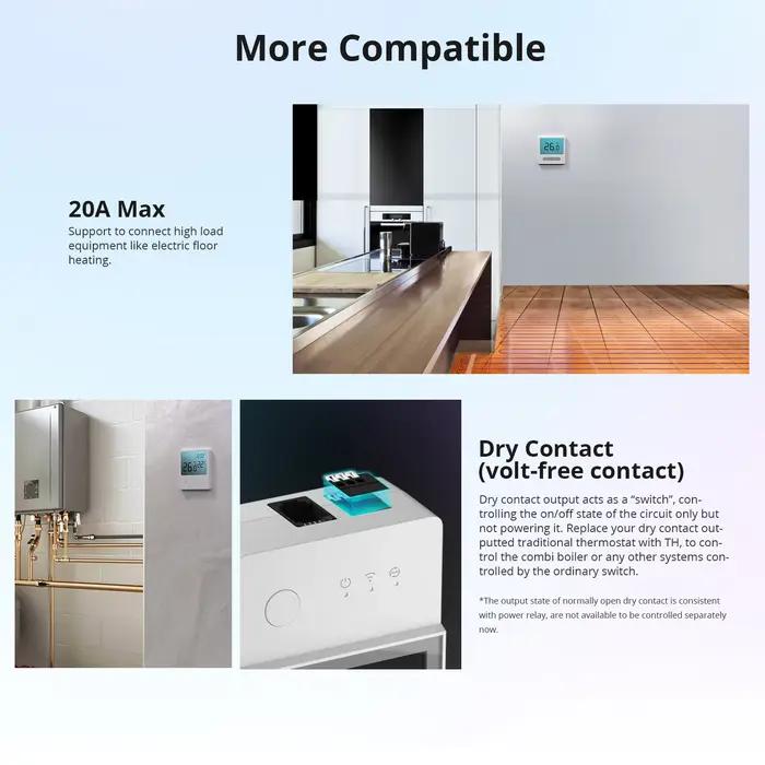 SONOFF-Joli de surveillance intelligent de la température et de l'humidité, écran LCD, télécommande