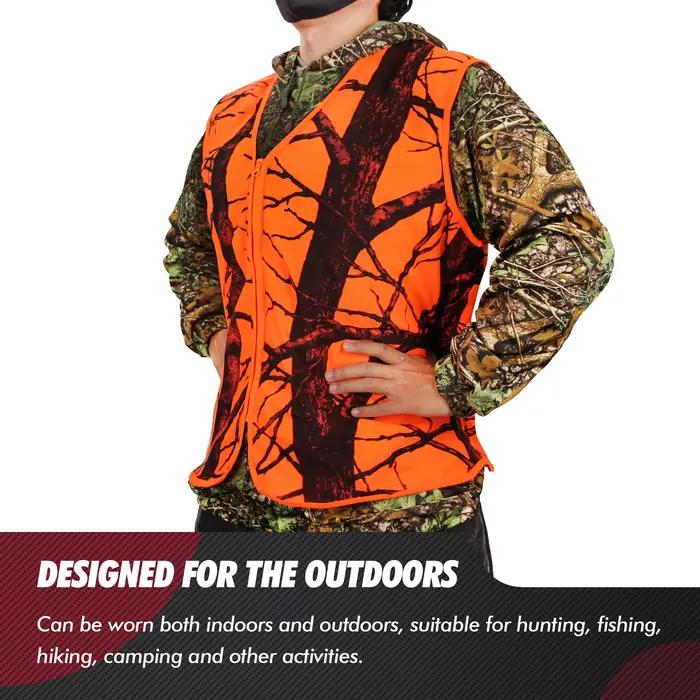 Gilet de chasse Orange à séchage rapide pour hommes, grande taille, pour adultes, voyage en plein ai
