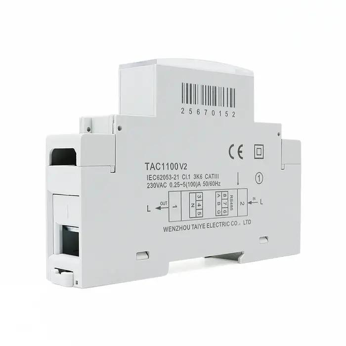 Compteur d'électricité sur Rail Din monophasé 100A, 230V, Kwh, compteur d'énergie multifonction, RS4
