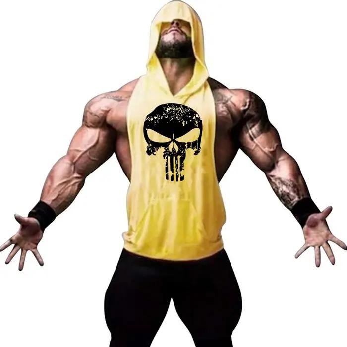 Gilet à capuche imprimé personnalisé pour hommes, gilet confortable et incliné, exercice de gym, loi