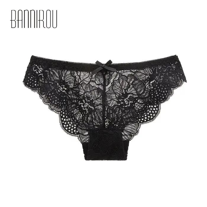 BANNIROU – culotte en dentelle pour femme, sous-vêtements Sexy, taille moyenne, haute qualité, intim