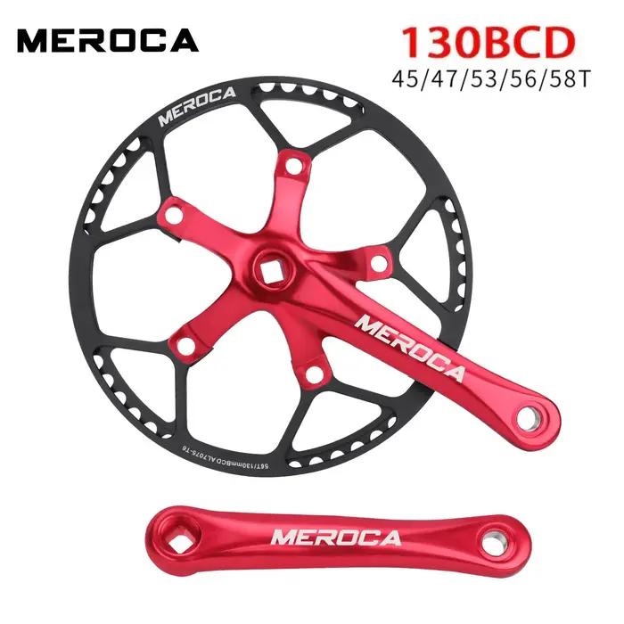 Bielles carrées Litepro pour vélo gravel - Pédalier plateau manivelle 130 BCD 45T à 58T