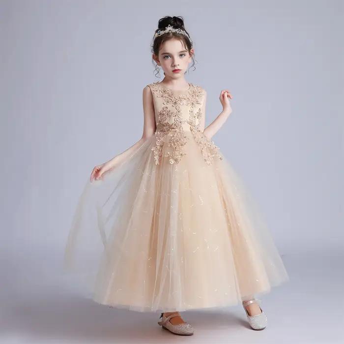 BX683 enfants robes pour filles robe en dentelle robe princesse vêtements enfants formelle soirée fl